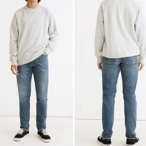 Madewell Men's Slim Straight Cotton Jeans in Maxdale Medium Wash Size 36x32